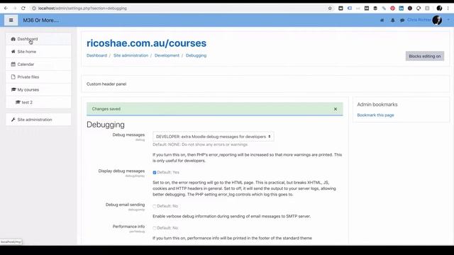 MOODLE Admin Hint #4 TURN ON DEBUGGING - Ricoshae смотреть онлайн