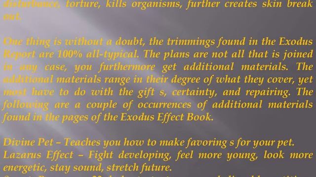 What Ingredients are Mentioned in the Exodus Effect? смотреть онлайн