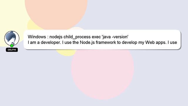 Windows : nodejs child_process exec 'java -version' смотреть онлайн