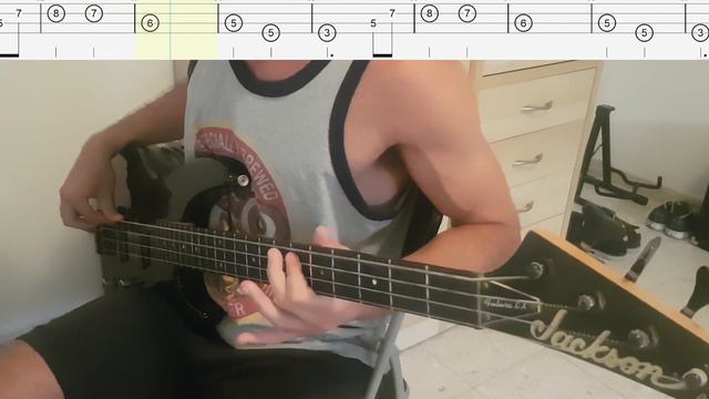 Dr. Dre - Forgot About Dre Featuring Eminem Bass Cover with TABS on screen смотреть онлайн