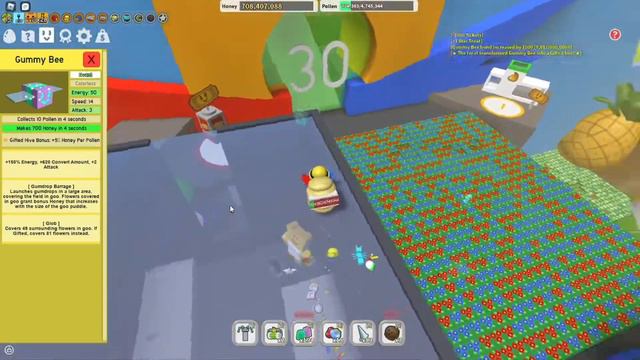 одаряю gummy bee !!!! | прокачка твинка Bee swarm simulator roblox смотреть онлайн
