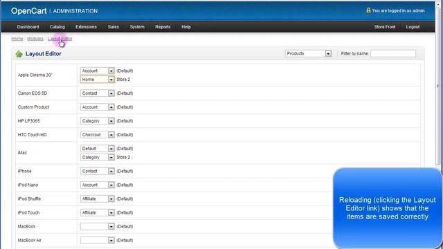 Layout Editor Quick editor for OpenCart 1.5.X смотреть онлайн
