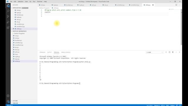 While Loop in Python смотреть онлайн