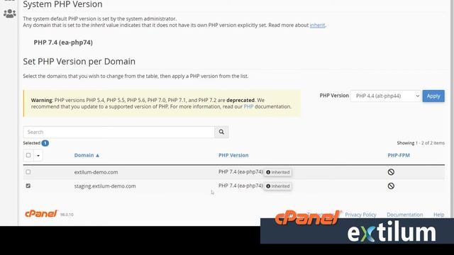 How to Change PHP Versions Using MultiPHP Manager in cPanel - Extilum Hosting смотреть онлайн