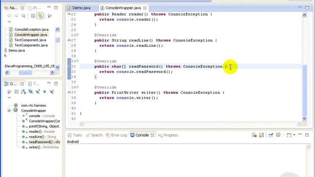 VTC Player Advanced Java Programming Java SE 7, The Console Class смотреть онлайн