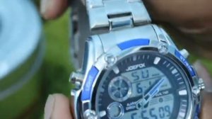 Joefox Watch Dual Time Fashionable Sports Watch 100% Water Resistance Blue