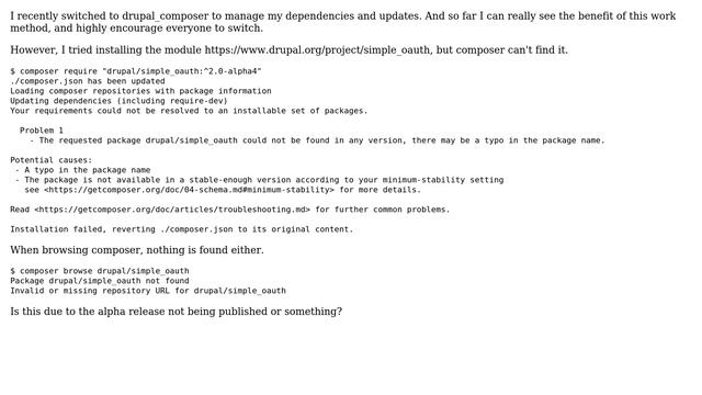 Drupal: Module not found via Composer смотреть онлайн