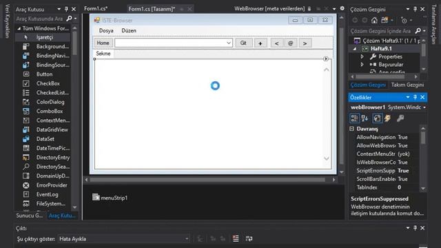 Visual Studio ile Web Browser Oluşturma смотреть онлайн