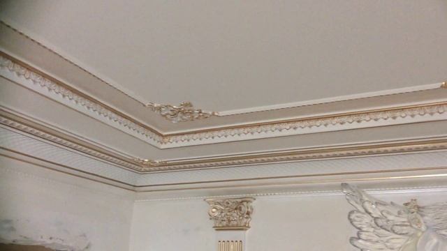 Потолок лепнина, золочение смотреть онлайн