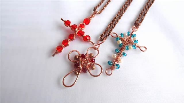 КРЕСТИКИ подвески из медной проволоки Wire Wrap смотреть онлайн