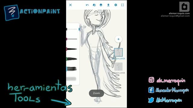 Tutorial Adobe Photoshop Sketch - Dibujando con el celular (speedpaint) смотреть онлайн