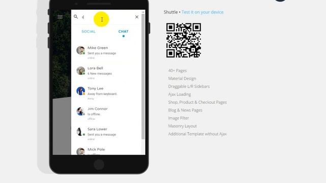 Shuttle - Material Design Mobile Template смотреть онлайн