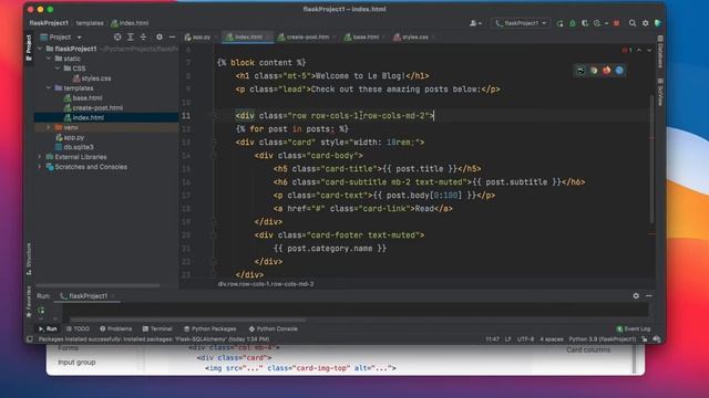 Fixing blog page appearance with Python and Bootstrap смотреть онлайн