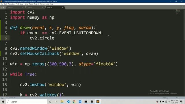 Draw using Mouse | openCV tutorial | part 3 | learn openCV from scratch using python смотреть онлайн