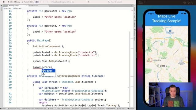 Live Tracking Locations On a Map with Xamarin.Forms Maps смотреть онлайн