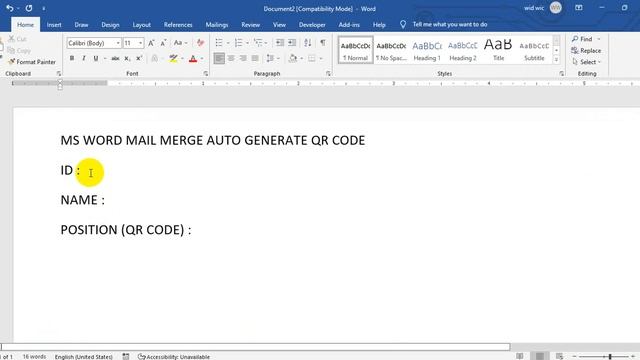 MS Word MailMerge Auto Generate QR Code смотреть онлайн