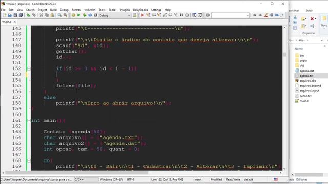 Curso de Programação C | Como atualizar registro em arquivo binário com a função fseek? | aula 221 смотреть онлайн