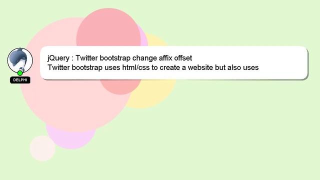 jQuery : Twitter bootstrap change affix offset смотреть онлайн