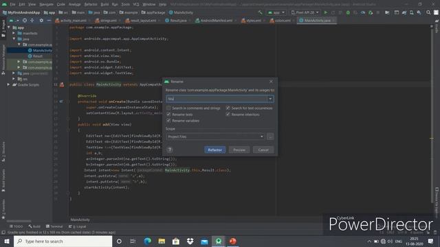 How to Change default MainActivity class name in Android studio|Rename ActivityMain in AndroidStudi смотреть онлайн