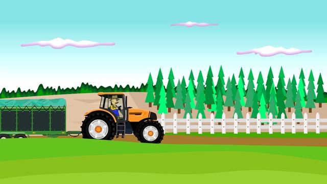 #Farmer mowing field of grass - Food for cows | Rolnik kosi trawe | cartoons animations смотреть онлайн