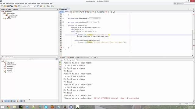 Basic Menu System in Java смотреть онлайн