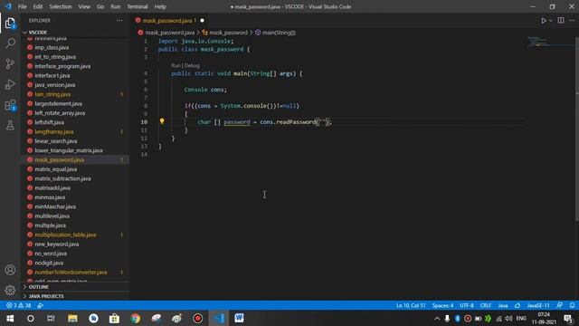 Write a Java program to input and display your password | Mask | Hide password in java using Consol смотреть онлайн