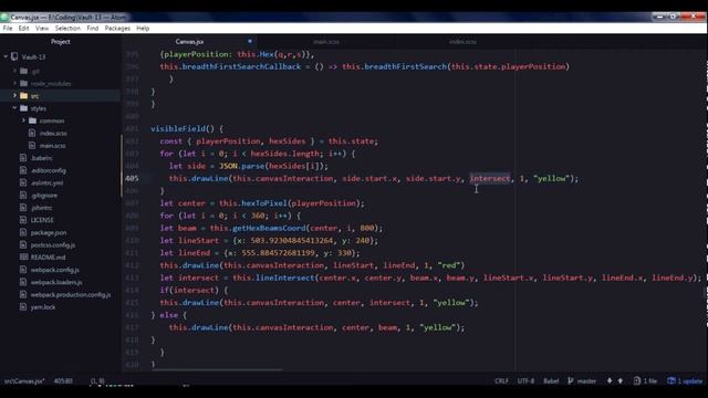 12. Field of view (STAGE 1) using canvas, javascript and react (canvas game tutorial) смотреть онлайн
