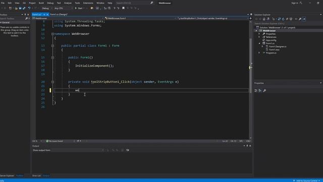 C# Tutorial - How to make Web Browser in Windows Form Application смотреть онлайн