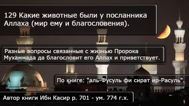 129 Какие животные были у посланника Аллаха (мир ему и благословения). смотреть онлайн