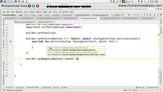 34 Kotlin android Firebase update Database смотреть онлайн