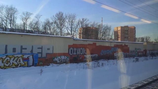 Электричка из Москвы|Москва утро зима вид из окна электропоезда маршрут Новодачная-Долгопрудная МЦД смотреть онлайн