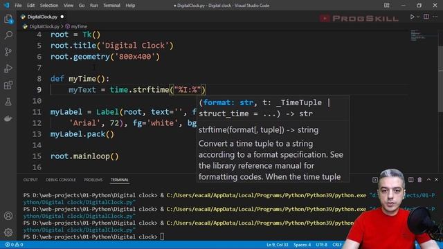 Python digital clock using Tkinter | python project for beginners смотреть онлайн