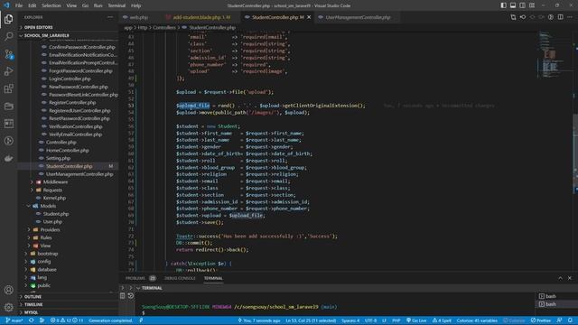 Insert data with file upload student Laravel 9 | School System смотреть онлайн