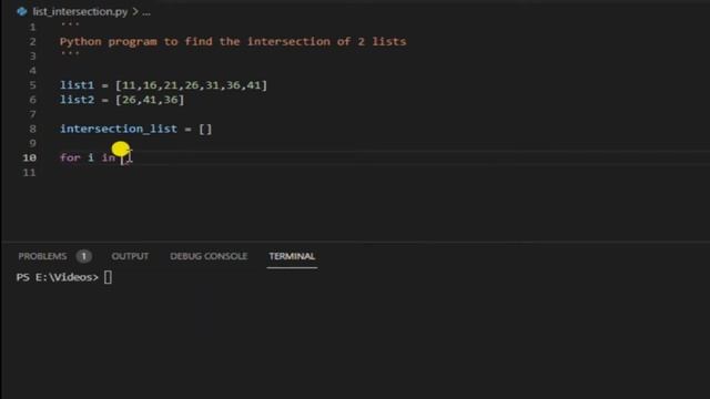 Intersection of two lists using Python смотреть онлайн