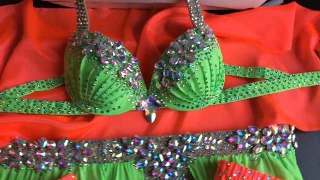 Костюм для танца живота "Яркий лайм" смотреть онлайн