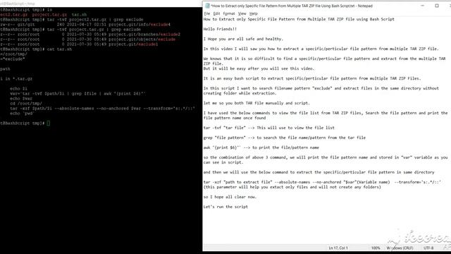 How to Extract only Specific File Pattern from Multiple TAR ZIP files using Bash Script смотреть онлайн