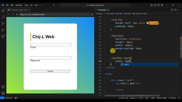 Login Form with Animated Floating Input Labels Move Placeholder Above The Input on Focus смотреть онлайн