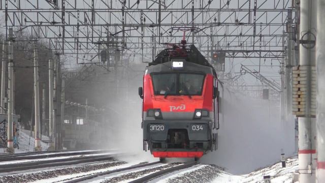Электровоз ЭП20-034 со скорым дневным поездом №70 Москва - Липецк смотреть онлайн