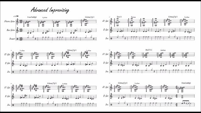 Guided Dreamy Guitar backing track with chart (Lydian, Dorian and Aeolian) смотреть онлайн