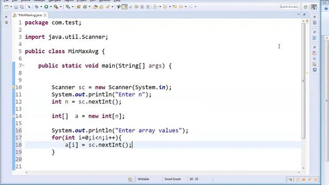 Program #25 How to find Min,Max and Avg values in a given Array. смотреть онлайн