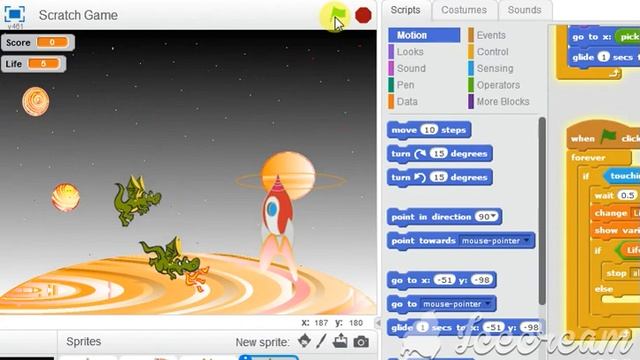 Make your own "Shoot ? the DRAGONS?" game in Scratch. смотреть онлайн