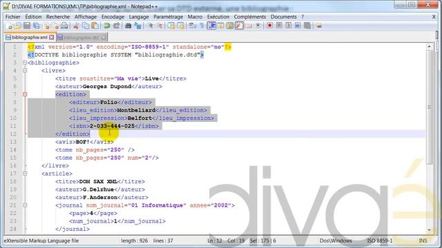 XML DTD Bibliographie смотреть онлайн