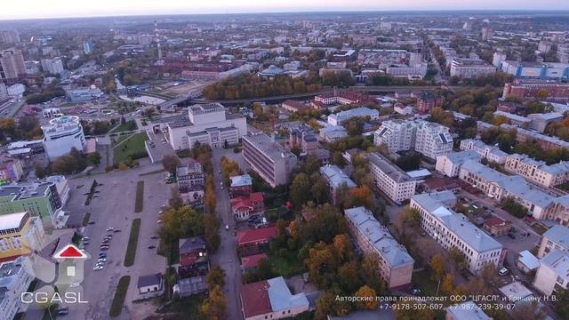 Аэросъемка города Иваново (панорама, сумерки) смотреть онлайн