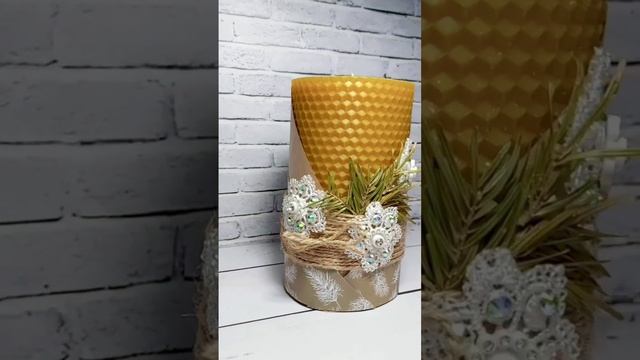 Новогодняя свеча из натуральной вощины #воскипламя #новыйгод2023 смотреть онлайн