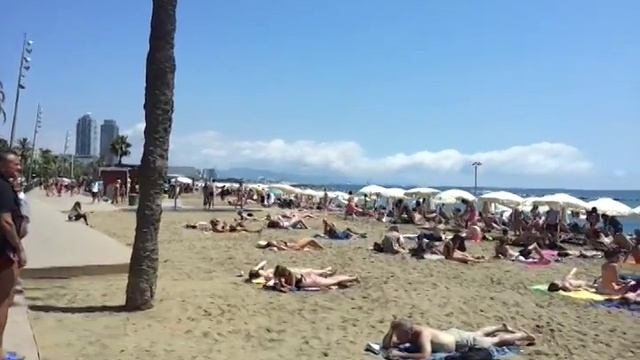 Городской пляж Барселонета Barceloneta. смотреть онлайн