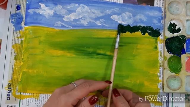 Рисуем с малышами.Живопись для маленьких.Пейзаж. Уроки живописи. смотреть онлайн