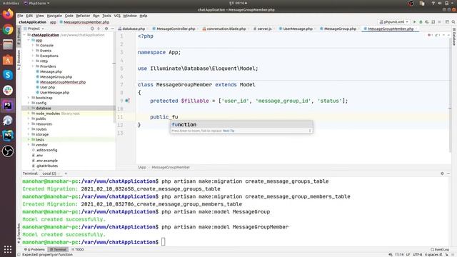 Chat App Tutorial with Laravel 7 & Socket.IO - Part 11 (Updating Database For Group Chat) смотреть онлайн