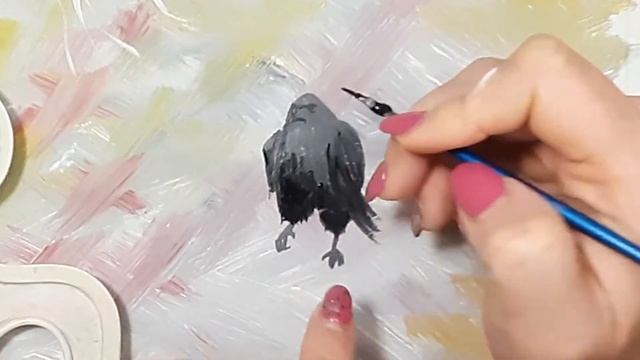Как нарисовать ворону гуашь. Мастер класс, рисуем птиц легко. смотреть онлайн
