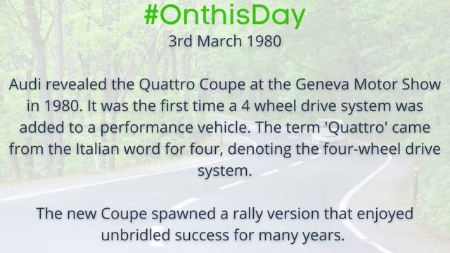 On this day 3rd March 1980 - Audi reveal the Quattro Coupe at the Geneva Motor Show смотреть онлайн