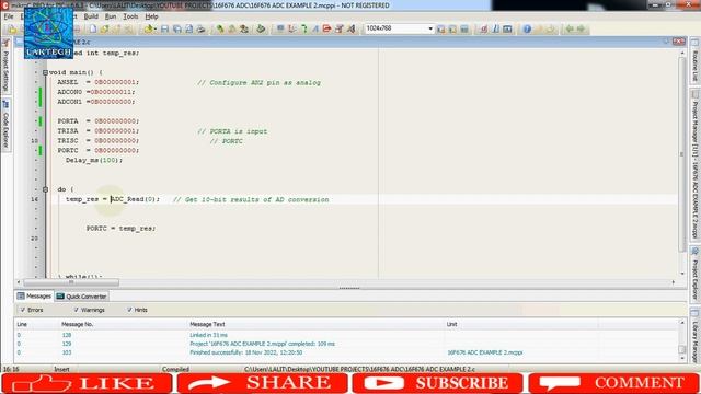 PIC16F676 ADC PROGRAMMING IN MIKROC PRO FOR PIC/PIC16F676 ADC TUTORIAL IN PROTEUS हिंदी में смотреть онлайн